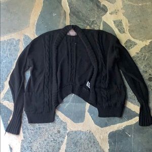 Guinevere black open cardigan w/ detail